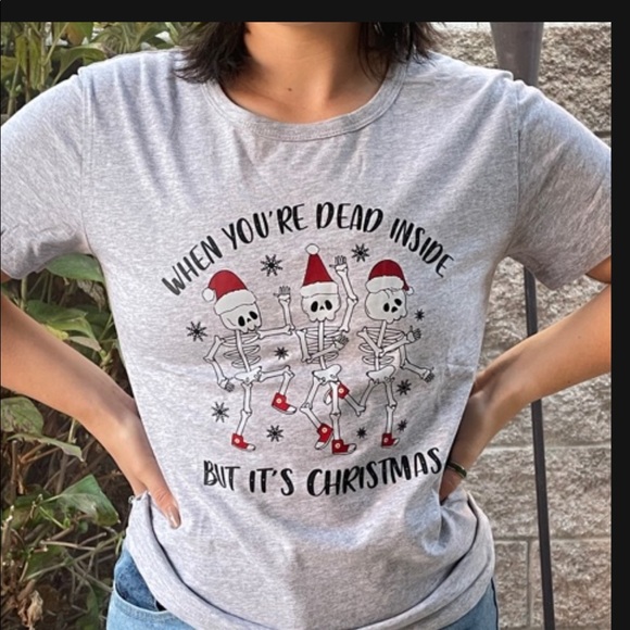 When You are Dead Inside Christmas T-Shirt - Picture 2 of 3